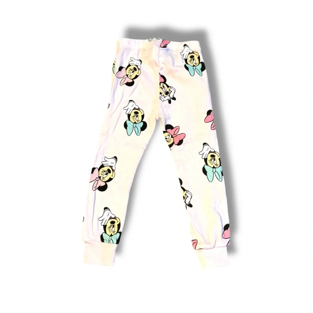 Disney x Zara Minnie Mouse Light Pink Girls' Pajama Set Sz 3 Yrs Shirt &‎ Pants